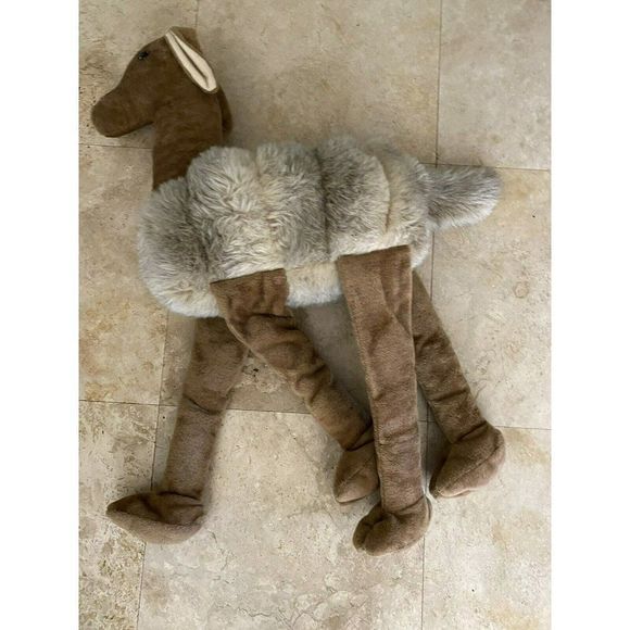 Vintage Llama Alpaca Plush Animal Large 21" long Jumbo Plush marble eyes - Picture 10 of 12